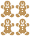 Vel Strijkletters Kerst Gingerbread Man Mirror Goud - afb. 2