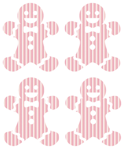 Vel Strijkletters Kerst Gingerbread Man Mirror Roze - afb. 2