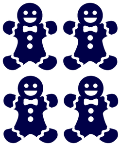 Vel Strijkletters Kerst Gingerbread Man Flex Donker Marine Blauw - afb. 2