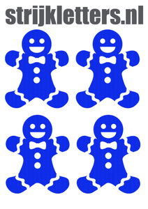 Vel Strijkletters Kerst Gingerbread Man Design Carbon Blauw - afb. 1