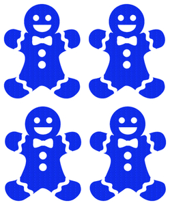 Vel Strijkletters Kerst Gingerbread Man Design Carbon Blauw - afb. 2