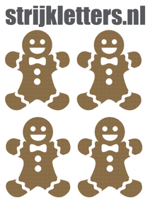 Vel Strijkletters Kerst Gingerbread Man Design Carbon Goud - afb. 1