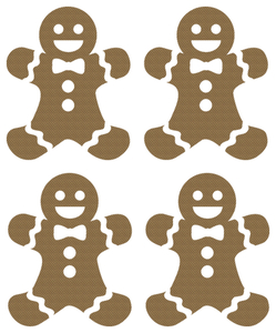 Vel Strijkletters Kerst Gingerbread Man Design Carbon Goud - afb. 2