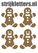 Vel Strijkletters Kerst Gingerbread Man Design Carbon Goud - afb. 1