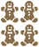 Vel Strijkletters Kerst Gingerbread Man Design Carbon Goud - afb. 2