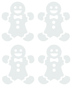 Vel Strijkletters Kerst Gingerbread Man Design Carbon Wit - afb. 2