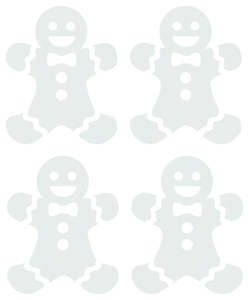 Vel Strijkletters Kerst Gingerbread Man Design Carbon Wit - afb. 2