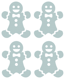 Vel Strijkletters Kerst Gingerbread Man Design Carbon Zilver - afb. 2