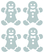 Vel Strijkletters Kerst Gingerbread Man Design Carbon Zilver - afb. 2