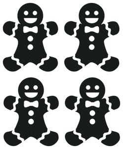 Vel Strijkletters Kerst Gingerbread Man Design Carbon Zwart - afb. 2