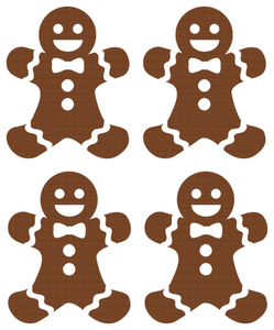 Vel Strijkletters Kerst Gingerbread Man Design Leer Bruin - afb. 2