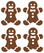 Vel Strijkletters Kerst Gingerbread Man Design Leer Bruin - afb. 2
