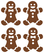 Vel Strijkletters Kerst Gingerbread Man Design Leer Bruin - afb. 2