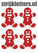 Vel Strijkletters Kerst Gingerbread Man Design Leer Rood - afb. 1