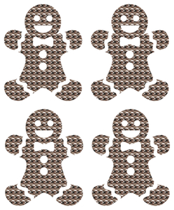Vel Strijkletters Kerst Gingerbread Man Design Leger - afb. 2