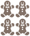 Vel Strijkletters Kerst Gingerbread Man Design Leger - afb. 2