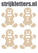 Vel Strijkletters Kerst Gingerbread Man Design Leger Beige - afb. 1