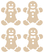 Vel Strijkletters Kerst Gingerbread Man Design Leger Beige - afb. 2