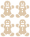 Vel Strijkletters Kerst Gingerbread Man Design Leger Beige - afb. 2