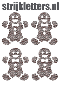 Vel Strijkletters Kerst Gingerbread Man Design Luipaard - afb. 1