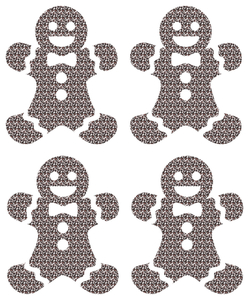 Vel Strijkletters Kerst Gingerbread Man Design Luipaard - afb. 2