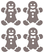 Vel Strijkletters Kerst Gingerbread Man Design Luipaard - afb. 2
