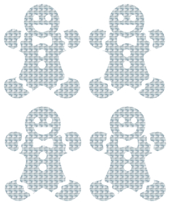 Vel Strijkletters Kerst Gingerbread Man Design Metaalpop - afb. 2