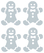 Vel Strijkletters Kerst Gingerbread Man Design Metaalpop - afb. 2