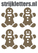 Vel Strijkletters Kerst Gingerbread Man Design Panter - afb. 1