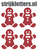 Vel Strijkletters Kerst Gingerbread Man Design Ruit Rood - afb. 1