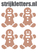 Vel Strijkletters Kerst Gingerbread Man Design Ruit Beige - afb. 1