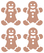 Vel Strijkletters Kerst Gingerbread Man Design Ruit Beige - afb. 2