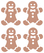 Vel Strijkletters Kerst Gingerbread Man Design Ruit Beige - afb. 2