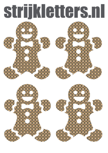 Vel Strijkletters Kerst Gingerbread Man Design Slang - afb. 1
