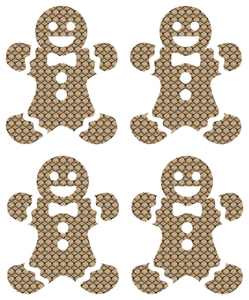Vel Strijkletters Kerst Gingerbread Man Design Slang - afb. 2