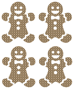 Vel Strijkletters Kerst Gingerbread Man Design Slang - afb. 2