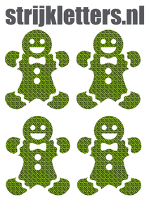 Vel Strijkletters Kerst Gingerbread Man Design Zebra Groen - afb. 1