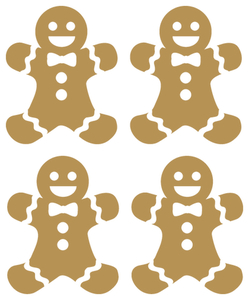 Vel Strijkletters Kerst Gingerbread Man Flex Goud - afb. 2