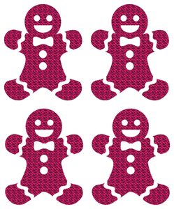 Vel Strijkletters Kerst Gingerbread Man Design Zebra Roze - afb. 2
