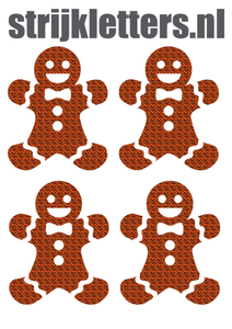 Vel Strijkletters Kerst Gingerbread Man Design Zebra Tijger - afb. 1