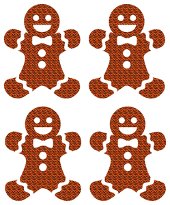 Vel Strijkletters Kerst Gingerbread Man Design Zebra Tijger - afb. 2