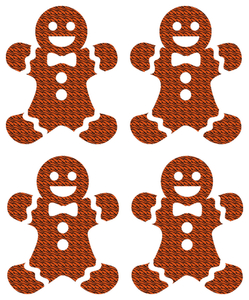 Vel Strijkletters Kerst Gingerbread Man Design Zebra Tijger - afb. 2