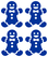 Vel Strijkletters Kerst Gingerbread Man Metallics Blauw Metallic - afb. 2