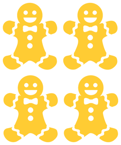 Vel Strijkletters Kerst Gingerbread Man Metallics Geel Metallic - afb. 2