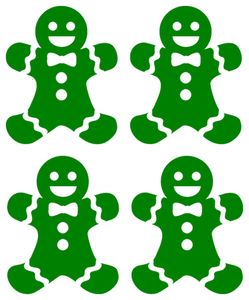 Vel Strijkletters Kerst Gingerbread Man Metallics Groen Metallic - afb. 2