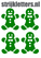 Vel Strijkletters Kerst Gingerbread Man Metallics Groen Metallic - afb. 1