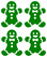 Vel Strijkletters Kerst Gingerbread Man Metallics Groen Metallic - afb. 2