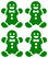 Vel Strijkletters Kerst Gingerbread Man Metallics Groen Metallic - afb. 2