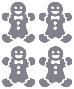 Vel Strijkletters Kerst Gingerbread Man Polyester Ondergrond Grijs - afb. 2