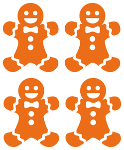 Vel Strijkletters Kerst Gingerbread Man Polyester Ondergrond Oranje - afb. 2